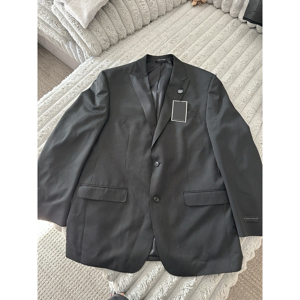 Sean John Blazer Mens 42R Black pinstripe